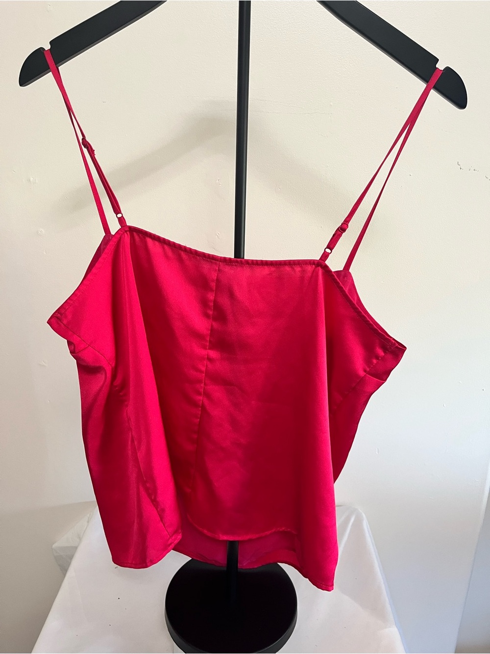 Dynamite Fuchsia Satin Spaghetti-Strap Cami - Picture 2 of 3
